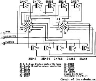 Circuit of the transistor substituter - RF Cafe