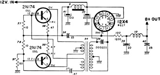 Two power transistors are operated as a blocking oscillator - RF Cafe