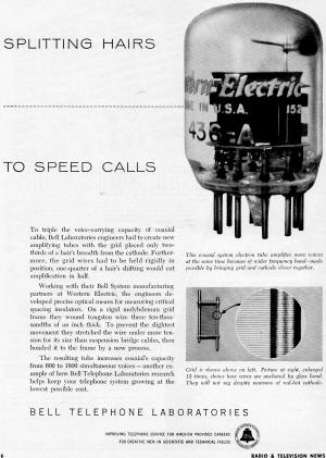 Bell Telephone Laboratories Ad, June 1954 Radio & Television News - RF Cafe