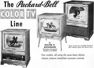 The Packard-Bell Color TV Line, July 1957 Radio & TV News - RF Cafe