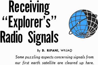 Receiving "Explorer's" Radio Signals, May 1958 Radio News - RF Cafe