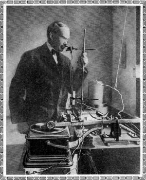 Picture of Lee de Forest broadcasting through an arc transmitter - RF Cafe