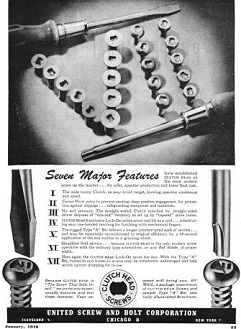 United Screw and Bolt Corporation Advertisement, January 1946 Radio News - RF Cafe