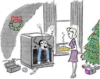 Electronics theme comic, Christmas 1945 - RF Cafe