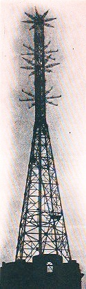 Lattice television mast at the Alexandra Palace, January 1945 Radio News - RF Cafe