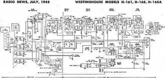 Westinghouse Models H-161, H-168, H-168A Schematic - RF Cafe