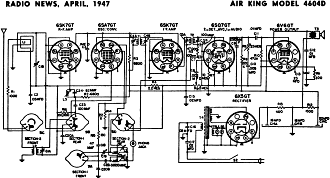 Air King Model 4604D Schematic, April 1947 Radio News - RF Cafe