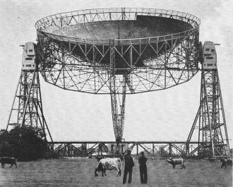 Giant 250-foot radio telescope, standing amid Cheshire farmland - RF Cafe