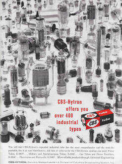 CBS Tubes Advertisement, August 1958 Radio News - RF Cafe