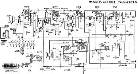 Wards Model 74BR-2707A Schematic - RF Cafe