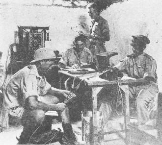 Signal section at work at a Brigade H.Q. near El Alemein, Africa - RF Cafe
