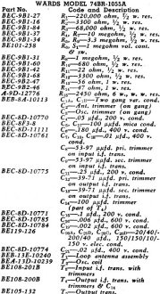 Wards Model 74BR-1055A Parts List, August 1947 Radio News - RF Cafe