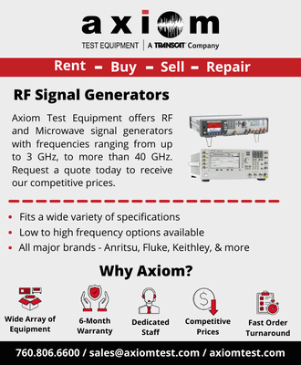 Axiom Test Equipment RF Signal Generators (buy, rent, lease) - RF Cafe