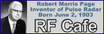 Robert Morris Page born on this date. - Please click here to visit RF Cafe.