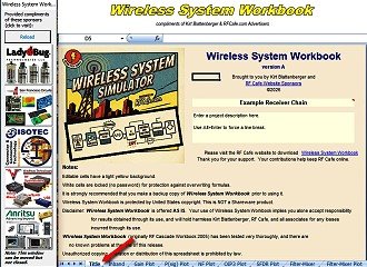 Wireless System Workbook™ Design Software (Title page) - RF Cafe Website