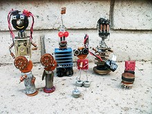 Rock Band Electronic Component Sculpture - RF Cafe