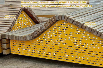 Morse Code on Sparkling Waters Bench - RF Cafe Cool Pic