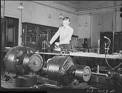 Jim Tillma in electrical engineering laboratory, University of Nebraska, Lincoln 1942 - RF Cafe