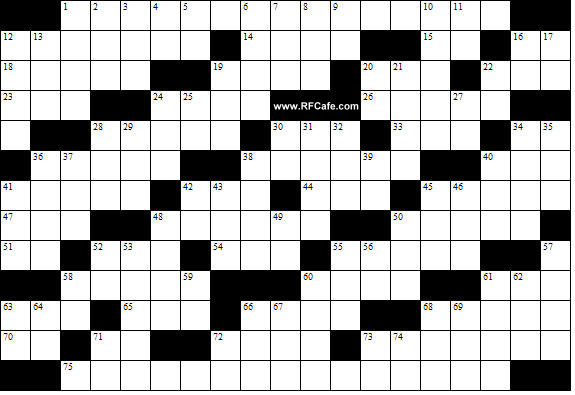 Engineering Crossword Puzzle for October 27, 2019 - RF Cafe