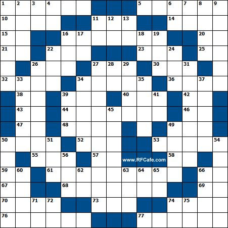 RF Cafe Engineering & Science Crossword Puzzle March 31, 2019