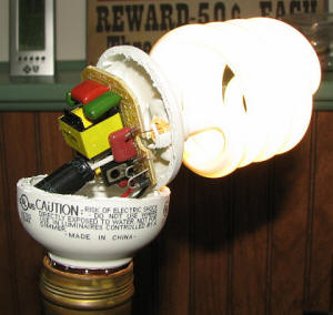 RF Cafe - Entrails of a CFL bulb