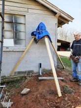 Make-shift pulley tripod for pulling cables - RF Cafe
