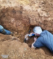 Repairing one of the severed water lines - RF Cafe