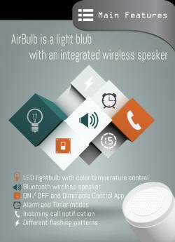AirBulb App-Controlled LED Light and Wireless Speaker - RF Cafe