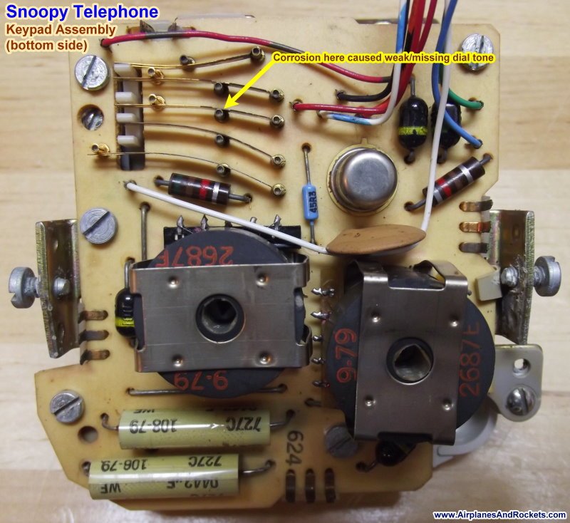 Snoopy Telephone Dirty Keypad Switch - RF Cafe