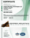 Copper Mountain Technologies Achieves ISO 9001:2015 Certification - RF Cafe