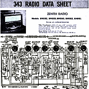Radio Data Sheet Zenith Models 8H032, 8H033, 8H050, 8H052, 8H061, January 1947 Radio-Craft - RF Cafe Website