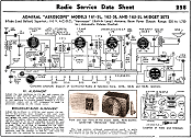 Admiral "Aeroscope" Models 161-5L, 162-5L and 163-5L Midget Sets Radio Service Data Sheet, August 1939 Radio-Craft - RF Cafe
