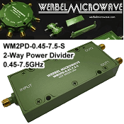 Werbel Microwave WM2PD-0.45-7.5-S 2-Way Power Splitter for 450 MHz to 7.5 GHz - RF Cafe