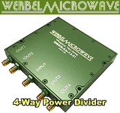 Werbel Microwave 4-Way Power Splitter for 0.6 to 7.4 GHz - RF Cafe