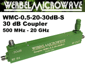 Werbel Microwave WMC-0.5-20-30dB-S 30 dB Coupler for 0.5 to 20 GHz - RF Cafe