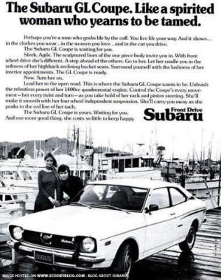 RF Cafe - Vintage Subaru Babe Magnet Ad