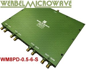 Werbel Microwave 8-Way Power Splitter for 0.5-6&nbsp;GHz - RF Cafe