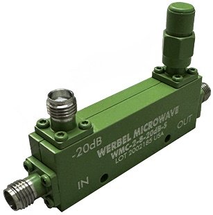 Werbel Microwave WMC-2-8-20dB 20 dB Directional Coupler for 2-8&nbsp;GHz - RF Cafe