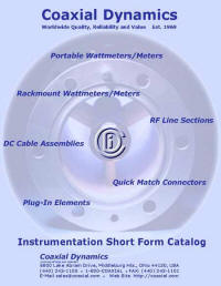 Coaxial Dynamics Instrumentation Short Form Catalog
