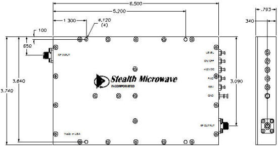 Stealth Microwave’s SM1822-44 Dimension in Inches