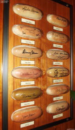 Hot dog buns at Tony Packo's Cafe autographed by Radar and Klinger - RF Cafe