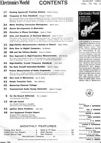 August 1964 Electronics World Table of Contents - RF Cafe