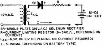 Charging circuit for small sealed nickel-cadmium batteries - RF Cafe