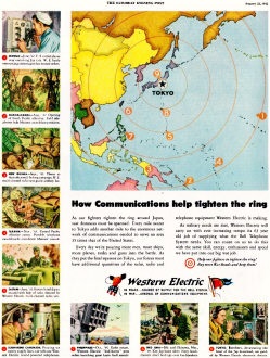 Western Electric advertisement from the August 25, 1945, edition of the Saturday Evening Post - RF Cafe