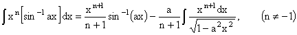 x^n sin^-1(x/a) dx Inverse Trigonometric Indefinite Integrals - RF Cafe