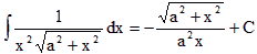 RF CafE: Integrals of the form sqrt 1/x^2(a^2 + x^2)