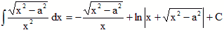 Indefinite Integrals of Form Sqrt (x^2 - a^2)/x^2 - RF Cafe