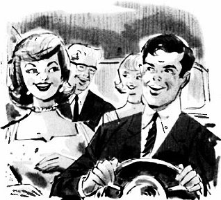 Carl and Jerry - The Girl Detector (riding home), January 1964 Popular Electronics - RF Cafe