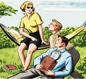 Here is the AI-produced version of the original image from this Carl and Jerry "Parfum Elektronique" technodrama - RF Cafe