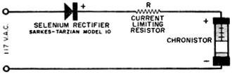 Series circuit designed for direct a.c. line operation of Chronistor - RF Cafe